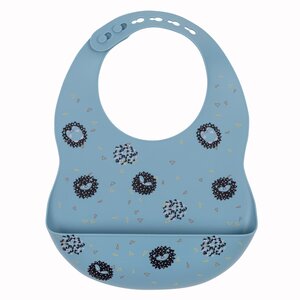 Nordbaby Silicone Bib blue hedgehog - Nordbaby