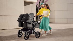 Bugaboo Donkey 5 dvīņu rati Black/Forest Green, Forest Green - Bugaboo