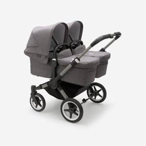 Bugaboo Donkey 5 dvīņu rati Graphite/Grey Melange, Grey Melange - Bugaboo