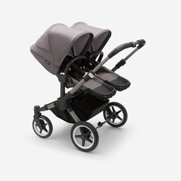 Bugaboo Donkey 5 dvīņu rati Graphite/Grey Melange, Grey Melange - Bugaboo