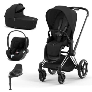 Cybex Priam V4 stroller set 3in1 Sepia Black,Chrome Black frame,Cloud T car seat and Base T isofix - Cybex