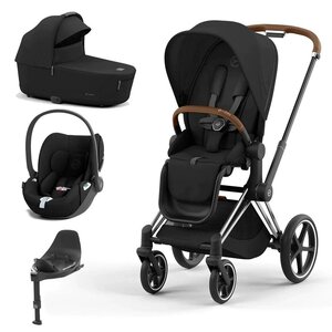 Cybex Priam V4 stroller set 3in1 Sepia Black,Chrome Brown frame,Cloud T car seat and Base T isofix - Cybex