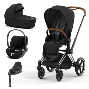 Cybex Priam V4 ratu komplekts 3in1 Sepia Black,Chrome Brown rāmis,Cloud T autokrēsls+ bāze T isofix - Cybex