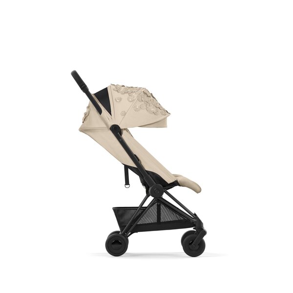 Cybex Coya pastaigu rati Simply Flowers Beige, Matt Black frame - Cybex