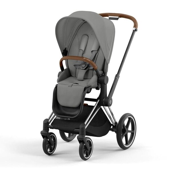 Cybex Priam V4 vežimėlio komplektas Mirage Grey, Frame Chrome Brown - Cybex