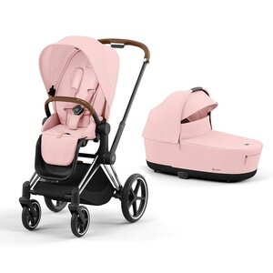 Cybex Priam V4 stroller set Peach Pink, Frame Chrome Brown - Cybex
