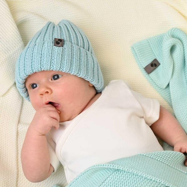 Nordbaby ribbed beanie hat Brian Mint - Nordbaby