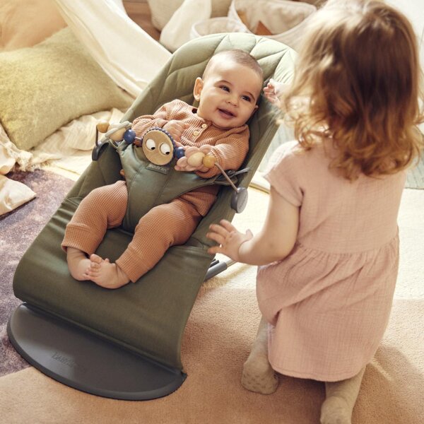 BabyBjörn šūpuļkrēsls Bliss, Woven/Petal Dark Green - BabyBjörn