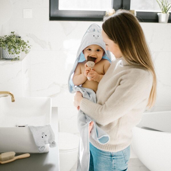 BabyOno bamboo hooded towel 100x100 cm Blue - BabyOno