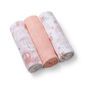 BabyOno marlinės šluostės „Pink“, 3vnt. - BabyOno