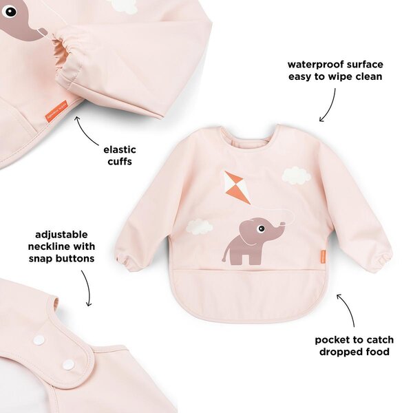 Done by Deer sleeved pocket bib Playground Powder - Done by Deer