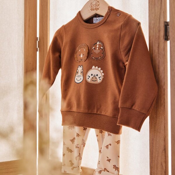 Dirkje 2 pce babysuit 56  Dark brown - Dirkje