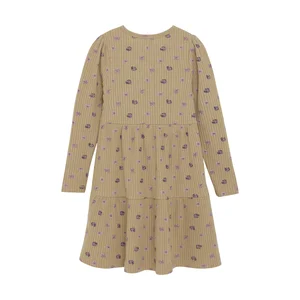 Minymo Dress LS AOP Rib - Minymo