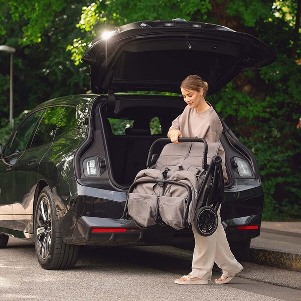 Nuna Trvl Dubl kahelapse jalutuskäru, Granite - Nuna