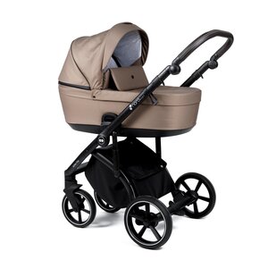 Nordbaby Active Plus vežimėlio komplektas Praline Beige, frame Onyx Dark Brown - Nordbaby
