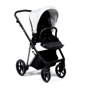 Nordbaby Active Lux vežimėlio komplektas Black & White, Chrome Black frame - Nordbaby