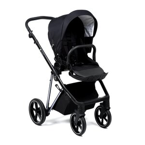 Nordbaby Active Lux vežimėlio komplektas Caviar Black, Chrome Black frame - Nordbaby
