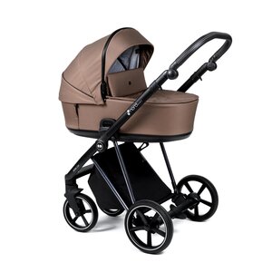 Nordbaby Active Lux  vežimėlio komplektas Chocolate Brown, Chrome Black frame - Nordbaby