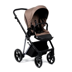 Nordbaby Active Lux  vežimėlio komplektas Chocolate Brown, Chrome Black frame - Nordbaby