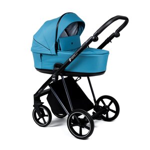 Nordbaby Active Lux vežimėlio komplektas Ocean Blue, Chrome Black frame - Nordbaby