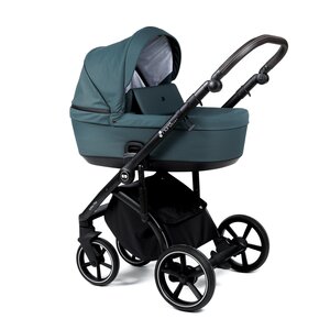 Nordbaby Active Plus vežimėlio komplektas Garden Green, frame Onyx Dark Brown - Nordbaby