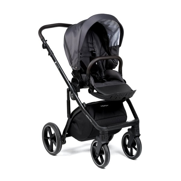 Nordbaby Active Plus vankrikomplekt Metal Grey, raamiga Onyx Dark Brown - Nordbaby