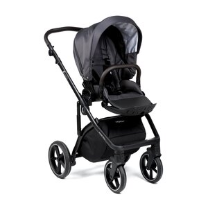 Nordbaby Active Plus vežimėlio komplektas Metal Grey, frame Onyx Dark Brown - Nordbaby