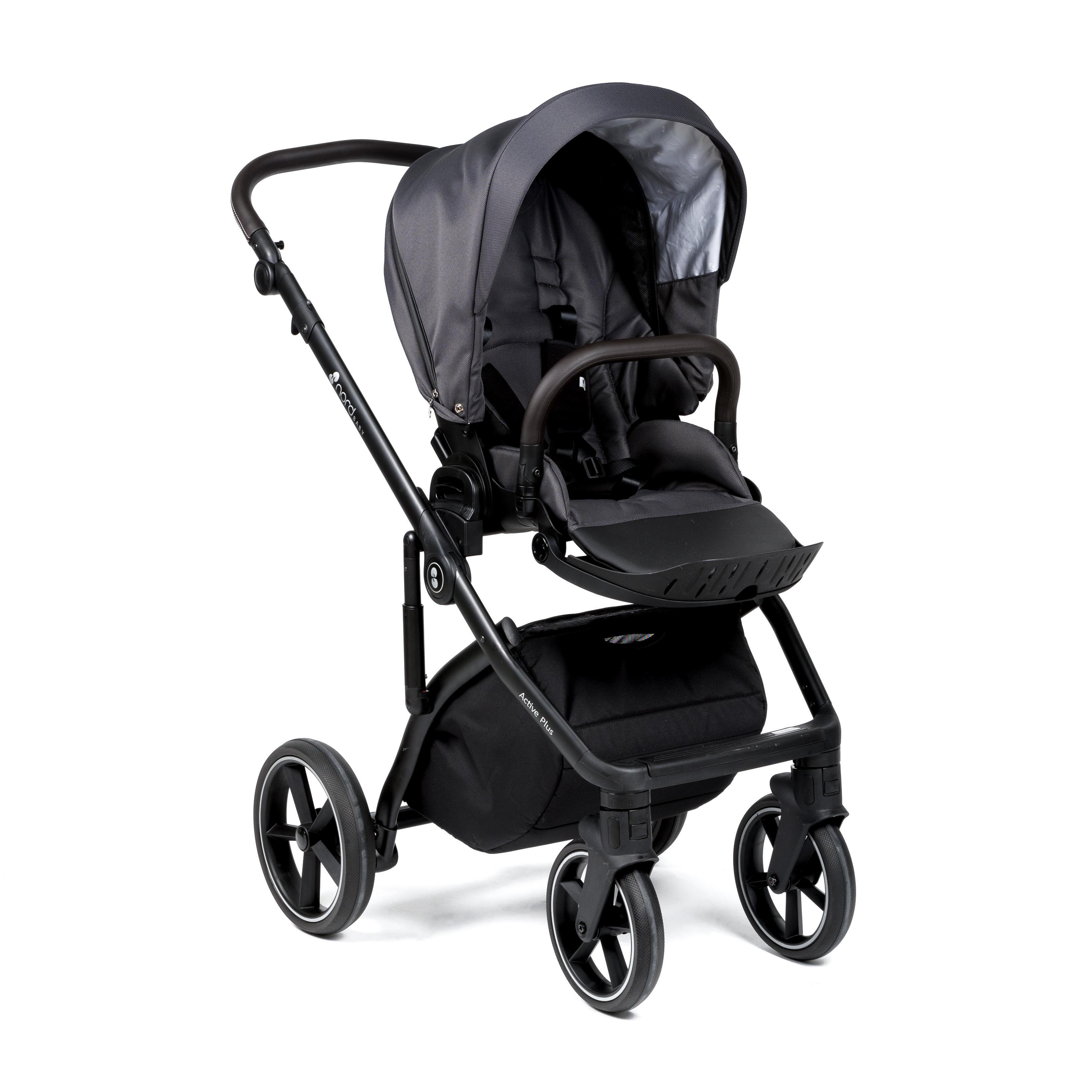 Nordbaby Active Plus stroller set Metal Grey, frame Onyx