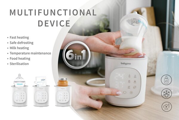 BabyOno digitaalne lutipudeli soojendaja-sterilisaator - BabyOno