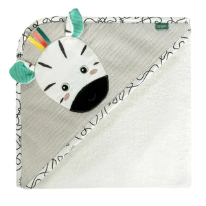 Fehn hooded bath towel 80x80cm, Zebra - Fehn