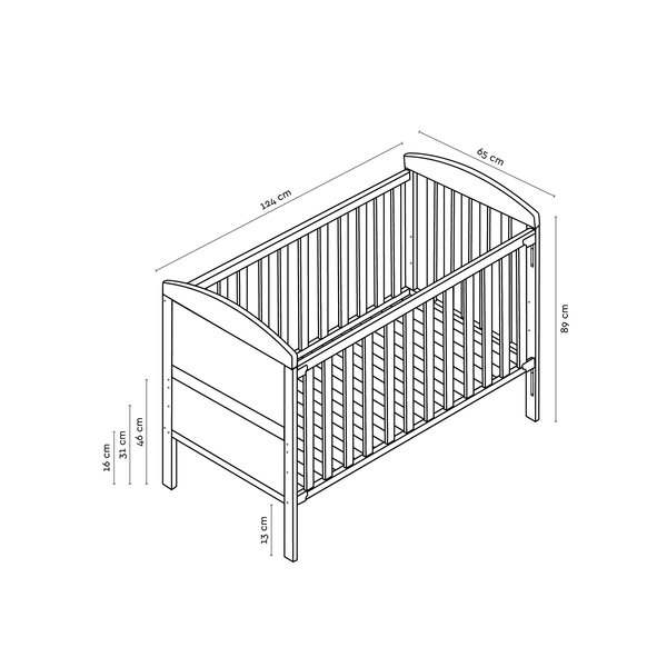 Tinynord cot Leon 60x120cm, White - Tinynord