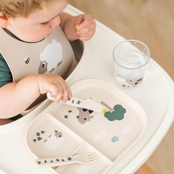 Done by Deer foodie compartment plate Tiny farm Sand - Done by Deer
