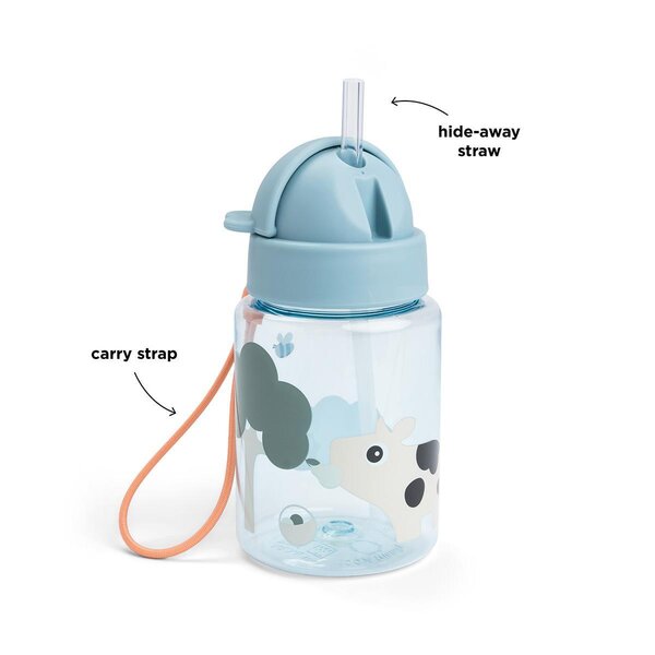 Done by Deer straw bottle 280ml, Tiny farm Blue - Done by Deer