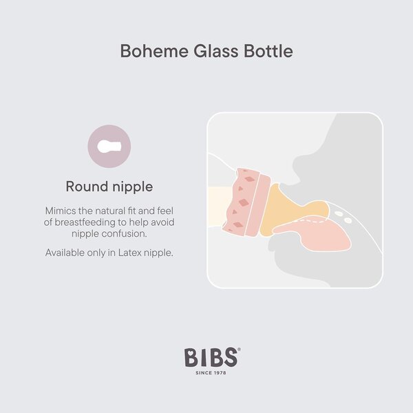 Bibs klaasist lutipudel 120ml, Slow Flow Ivory - Bibs