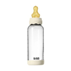 Bibs Glass Baby Bottle 240ml, Medium Flow Ivory - Bibs