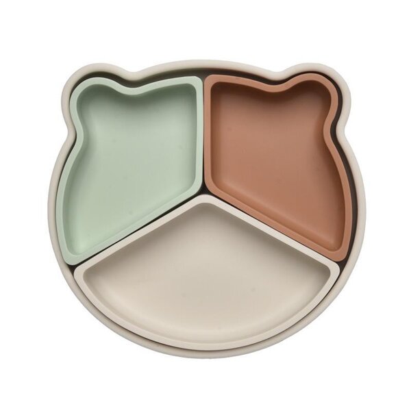 Tinynord Silicone Section Bowl Beige/Mint/Rust - Tinynord