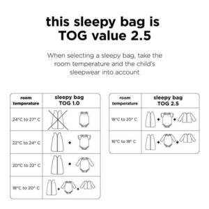 Done by Deer sleeping bag 70cm, Playground TOG 2.5  - Done by Deer