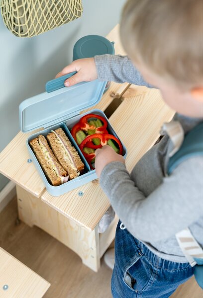 Done by Deer Lunch box w/divider Tiny farm Blue - Done by Deer