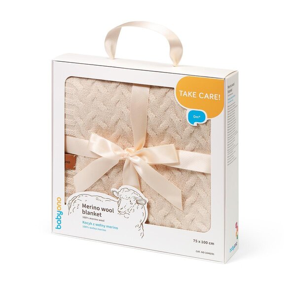 BabyOno Merino wool blanket 75x100cm, Beige - BabyOno