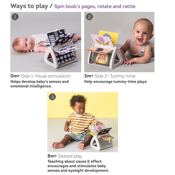 Taf Toys развивающий коврик Tummy Time Spinning Book - Taf Toys
