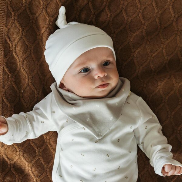 Tinynord слюнявчик Beige Logo Print Riley - Tinynord