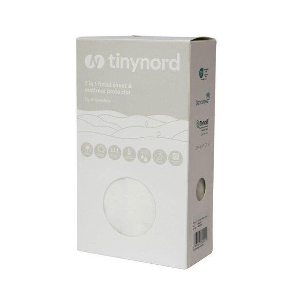 Tinynord 2in1 Fitted Sheet & Protector 60x120 White  - Tinynord