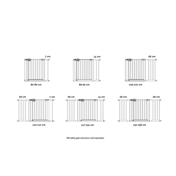 Tinynord safety gate GIA 75-82x4x77 cm White - Tinynord