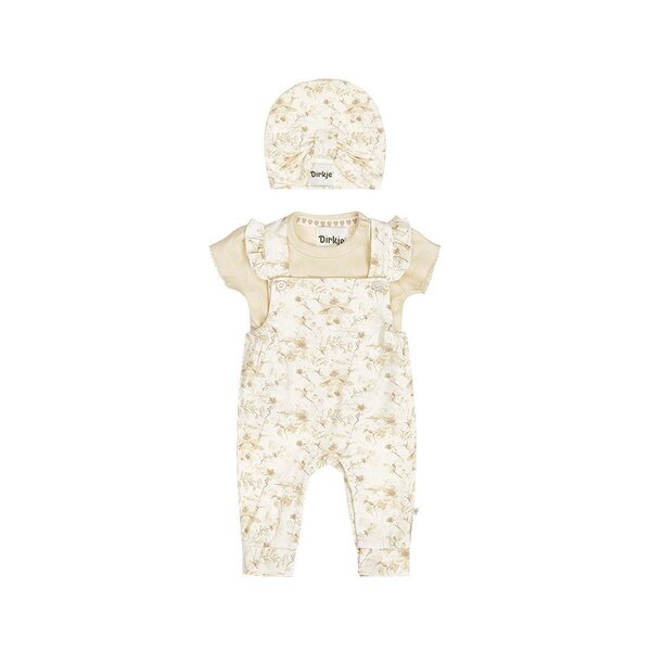 Dirkje 3 pc set, Dungarees, T-shirt, Hat - Dirkje