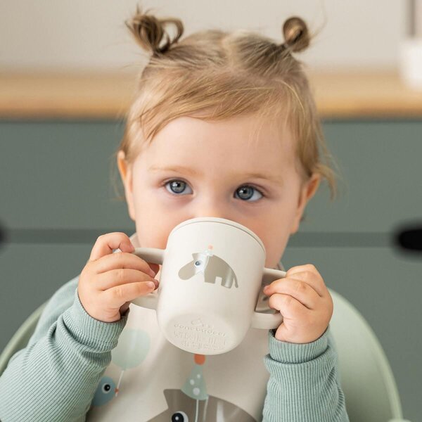 Done by Deer Silicone spout cup 2-handle Celebration Sand - Done by Deer