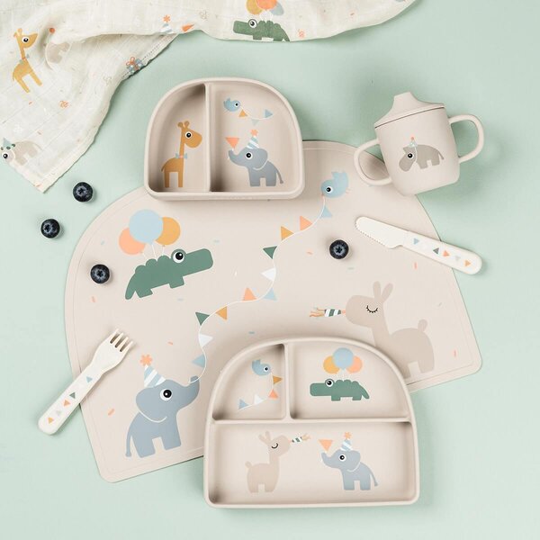 Done by Deer Silicone spout cup 2-handle Celebration Sand - Done by Deer