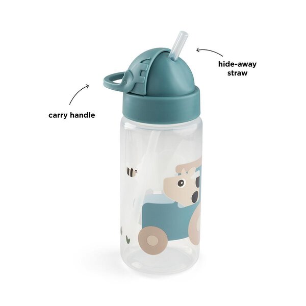 Done by Deer straw bottle Tiny farm 350 ml Blue - Done by Deer