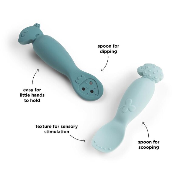 Done by Deer learning spoon set Tiny farm Blue - Done by Deer