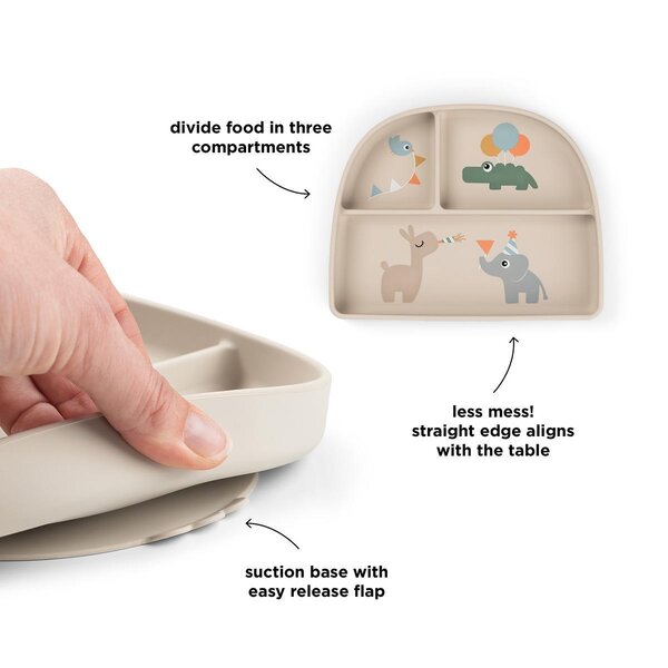 Done by Deer тарелка Stick&Stay Celebration Sand - Done by Deer