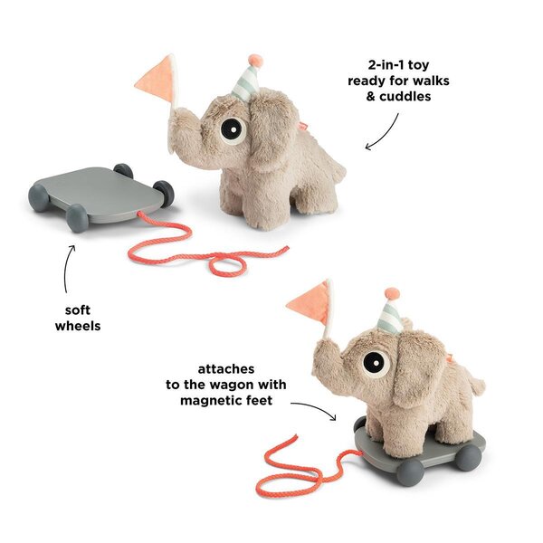 Done by Deer развивающая игрушка Pull along 2-in-1 Elphee Sand - Done by Deer